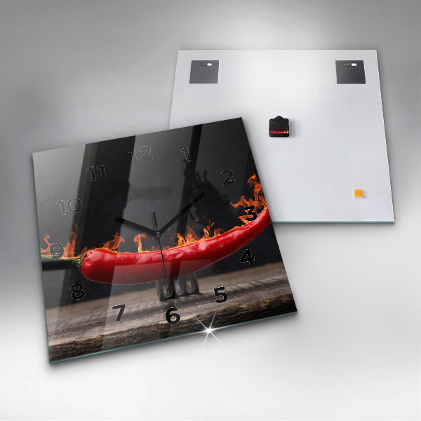 Szögletes fali üvegóra Pepperoni bors