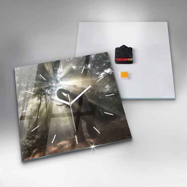 Szögletes fali üvegóra Elefánt a dzsungelben