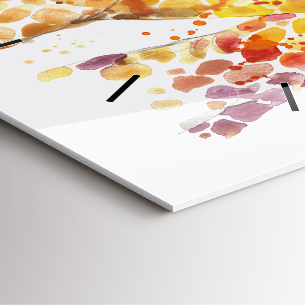 Szögletes fali üvegóra Zsiráf - akvarell