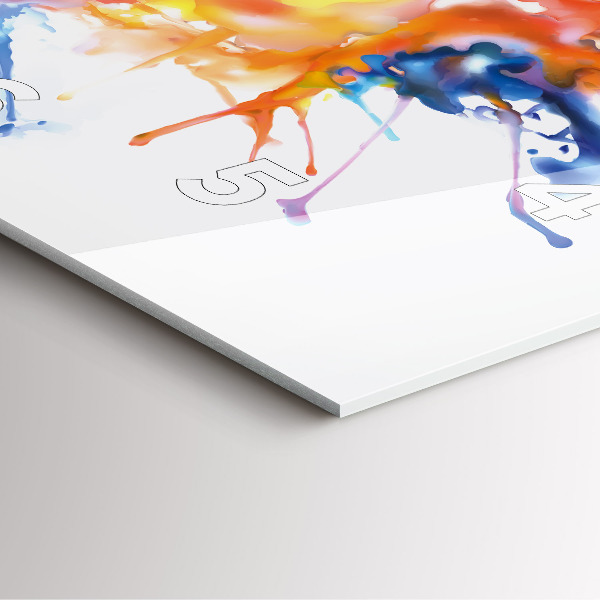 Szögletes fali üvegóra Oroszlán - akvarell