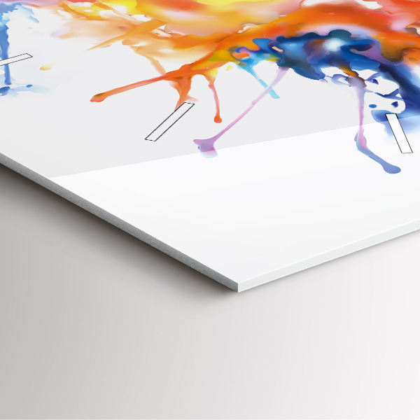 Szögletes fali üvegóra Oroszlán - akvarell