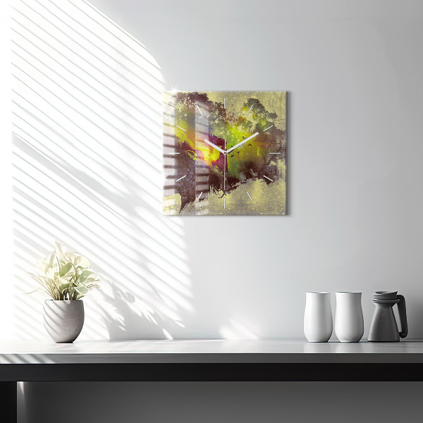 Szögletes fali üvegóra Nő az erdőben