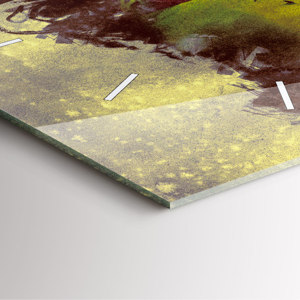 Szögletes fali üvegóra Nő az erdőben