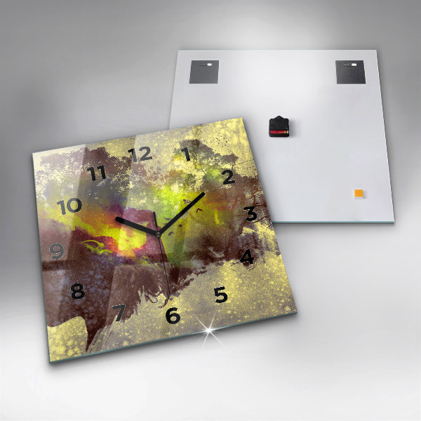 Szögletes fali üvegóra Nő az erdőben