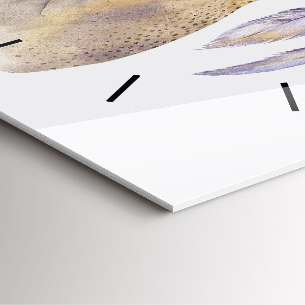 Szögletes fali üvegóra Szarvas fej és virágok