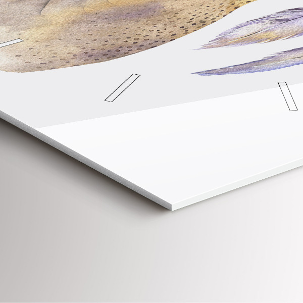 Szögletes fali üvegóra Szarvas fej és virágok