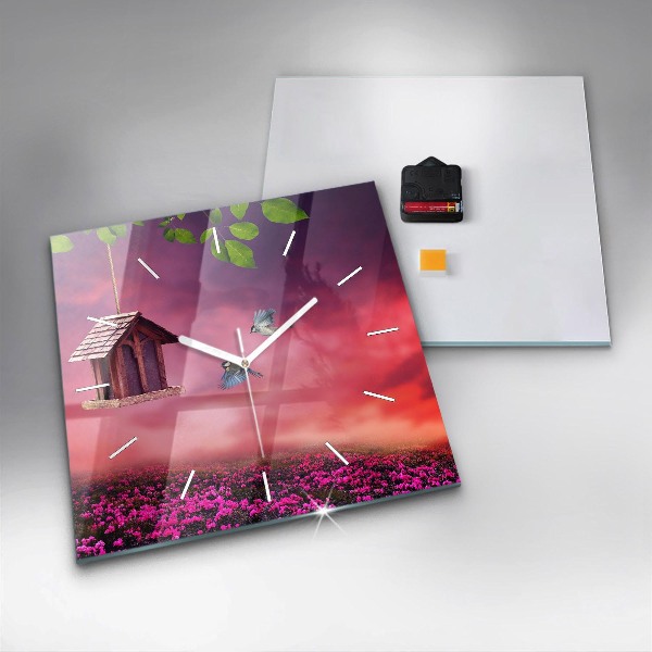 Szögletes fali üvegóra Madárház