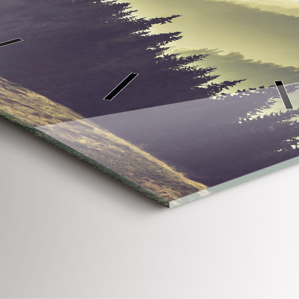 Szögletes fali üvegóra Ködös hegyoldalak