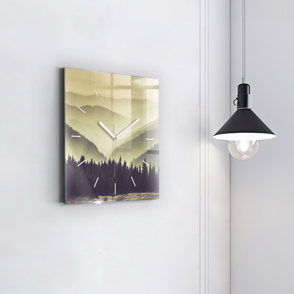 Szögletes fali üvegóra Ködös hegyoldalak