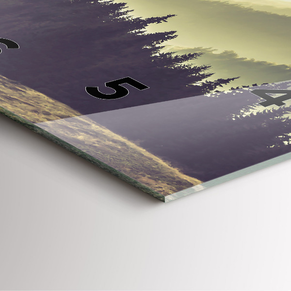 Szögletes fali üvegóra Ködös hegyoldalak