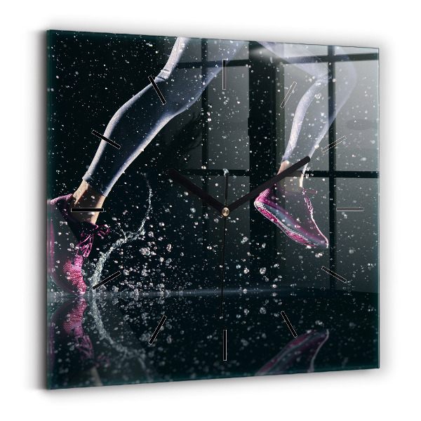 Szögletes fali üvegóra Egészséges életmód és futás