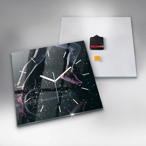 Szögletes fali üvegóra Egészséges életmód és futás