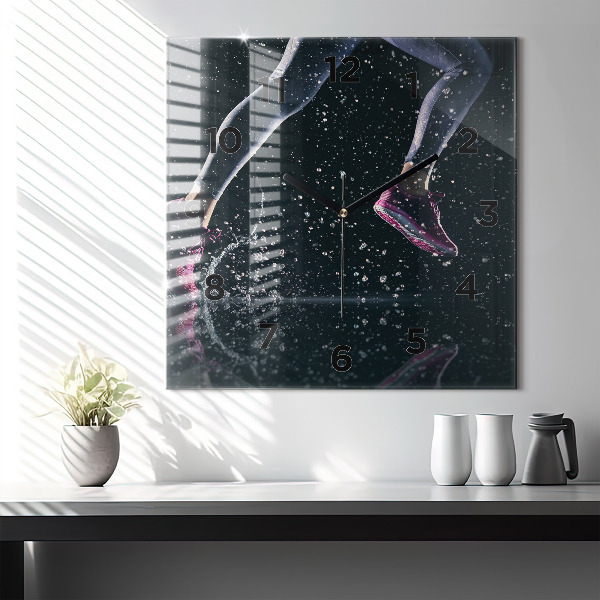 Szögletes fali üvegóra Egészséges életmód és futás