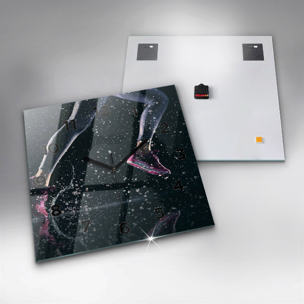 Szögletes fali üvegóra Egészséges életmód és futás