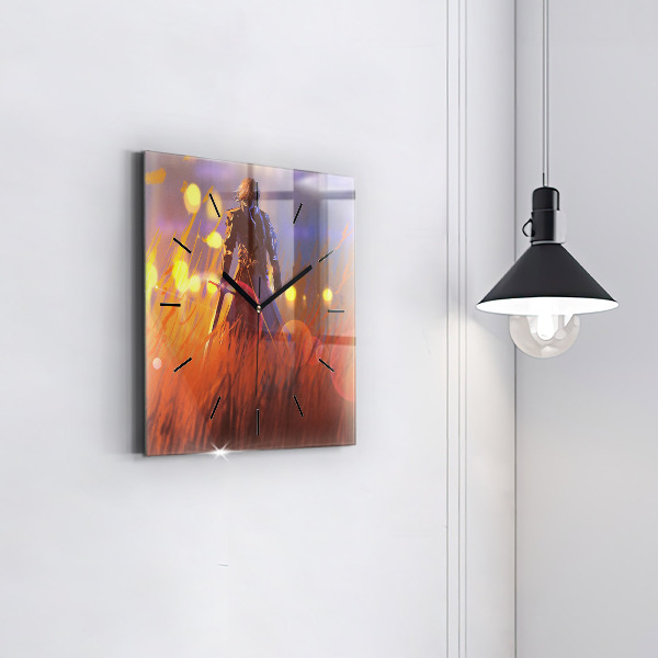 Szögletes fali üvegóra Lovag karddal