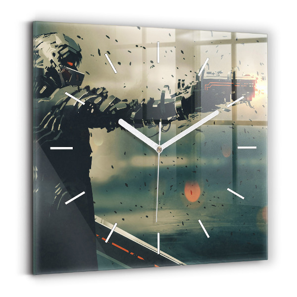 Szögletes fali üvegóra Halálos fegyveres játék