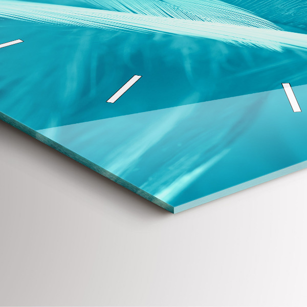 Szögletes fali üvegóra Zöld türkiz vintage