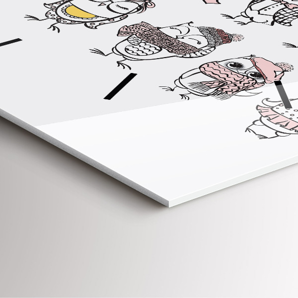 Szögletes fali üvegóra Vintage bagoly poszter