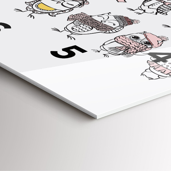 Szögletes fali üvegóra Vintage bagoly poszter