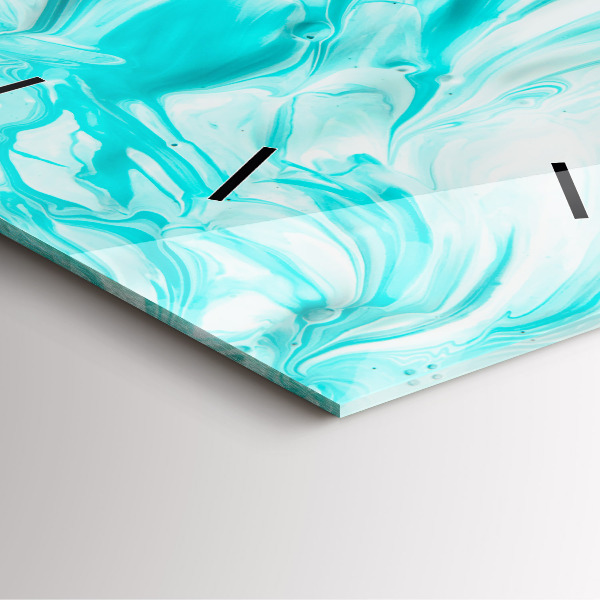 Szögletes fali üvegóra Kék absztrakció