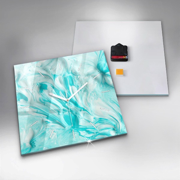 Szögletes fali üvegóra Kék absztrakció