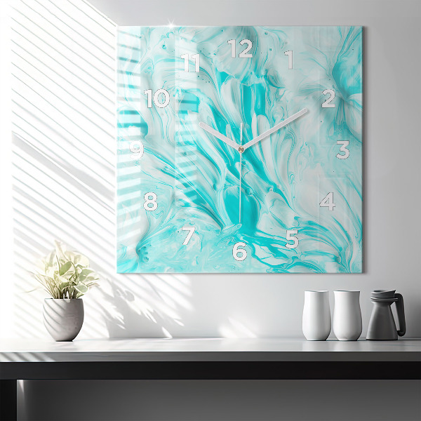 Szögletes fali üvegóra Kék absztrakció