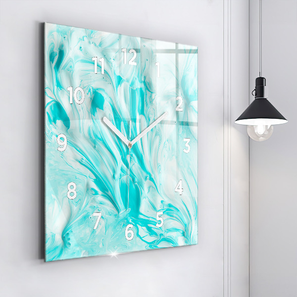 Szögletes fali üvegóra Kék absztrakció