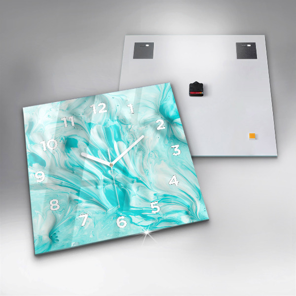 Szögletes fali üvegóra Kék absztrakció