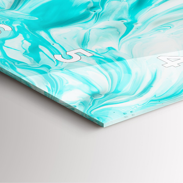 Szögletes fali üvegóra Kék absztrakció