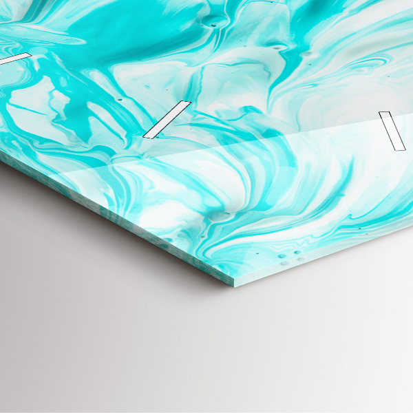 Szögletes fali üvegóra Kék absztrakció