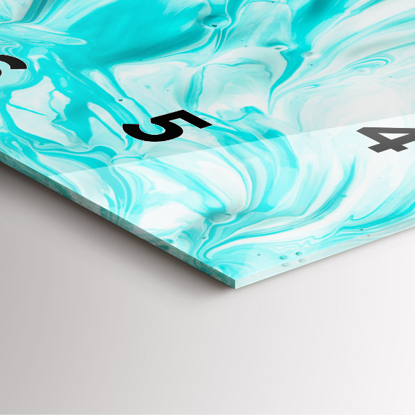 Szögletes fali üvegóra Kék absztrakció