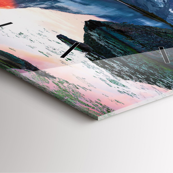 Szögletes fali üvegóra Stellisee Matterhorn-tó