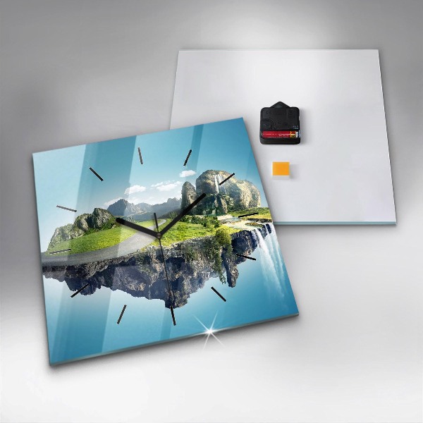 Szögletes fali üvegóra Repülő Sziget