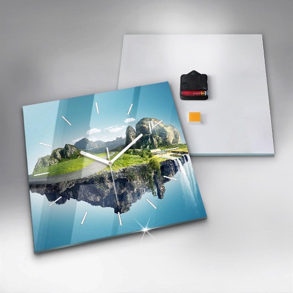 Szögletes fali üvegóra Repülő Sziget