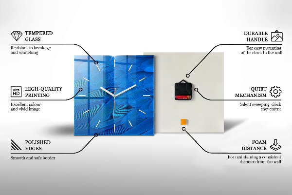 Szögletes fali üvegóra Köd napkeltekor