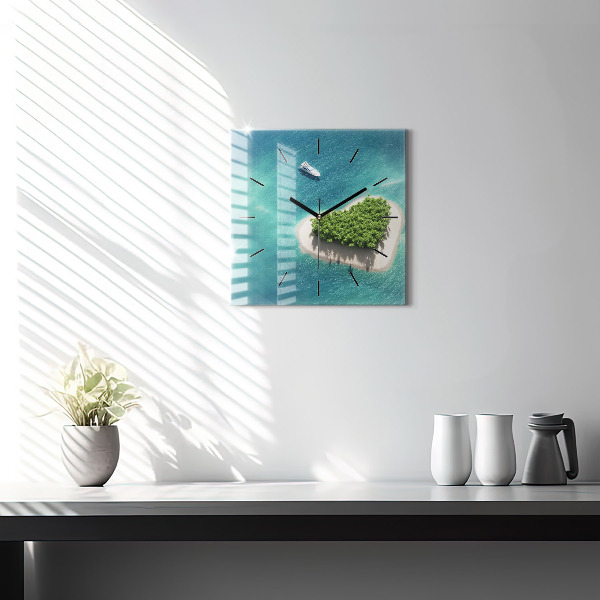 Szögletes fali üvegóra Szív-sziget