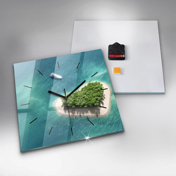 Szögletes fali üvegóra Szív-sziget