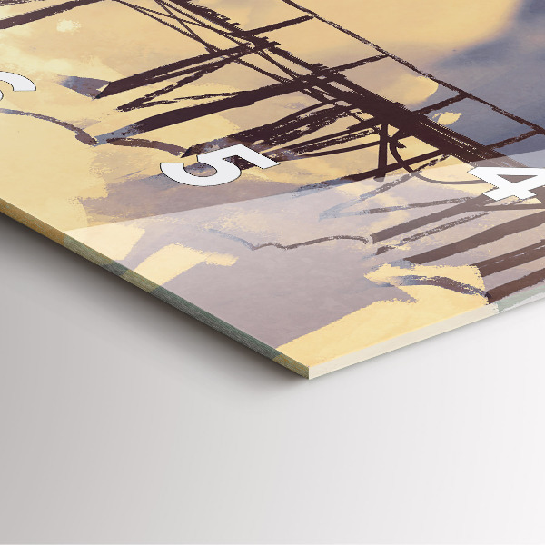 Szögletes fali üvegóra Ember a régi hídon