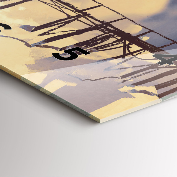 Szögletes fali üvegóra Ember a régi hídon