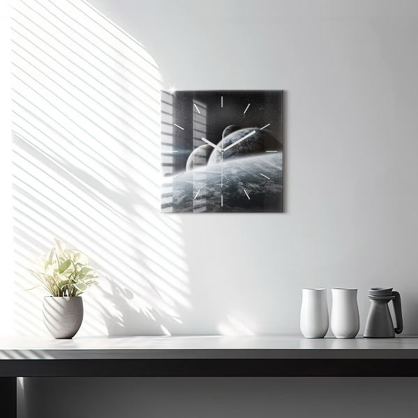 Szögletes fali üvegóra Űr és bolygók