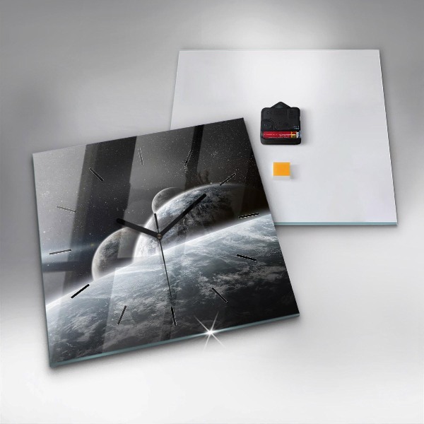 Szögletes fali üvegóra Űr és bolygók