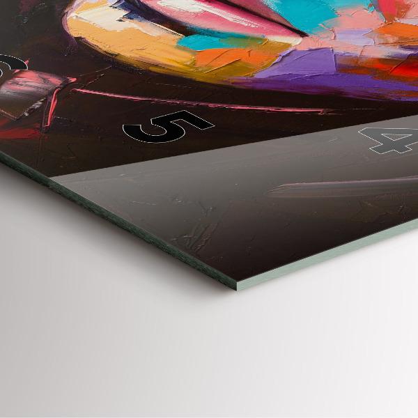 Szögletes fali üvegóra Egy nő portréja