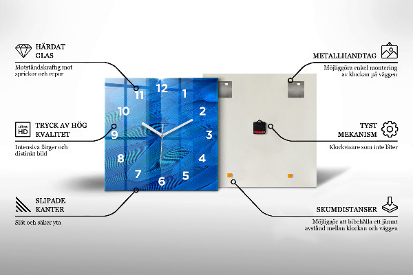 Szögletes fali üvegóra Orrszarvú line art