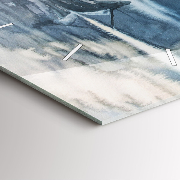 Szögletes fali üvegóra Halász a tavon