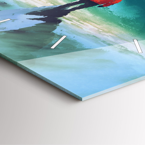 Szögletes fali üvegóra Ember a Holdon