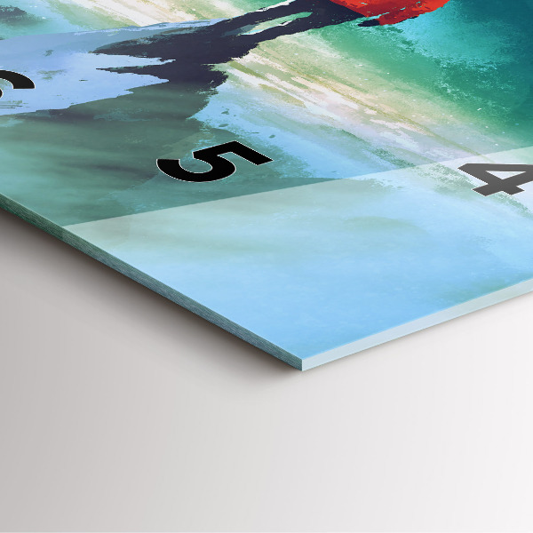 Szögletes fali üvegóra Ember a Holdon