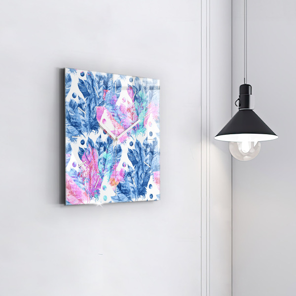 Szögletes fali üvegóra Színes tollak