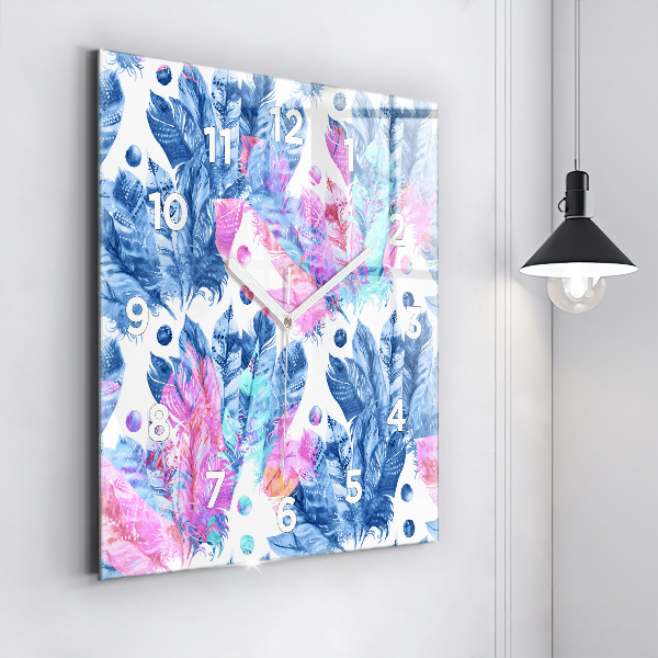 Szögletes fali üvegóra Színes tollak