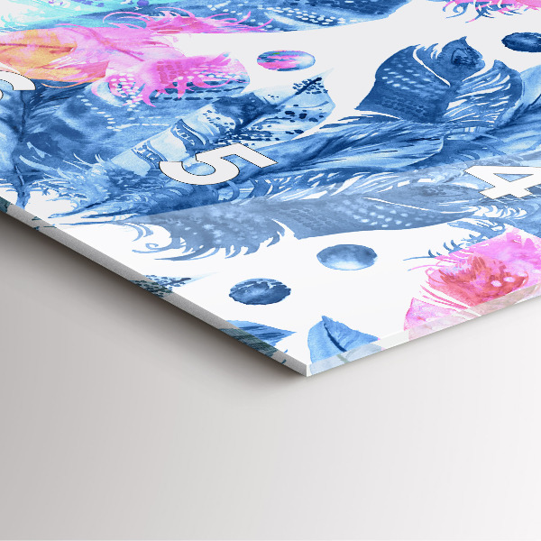 Szögletes fali üvegóra Színes tollak