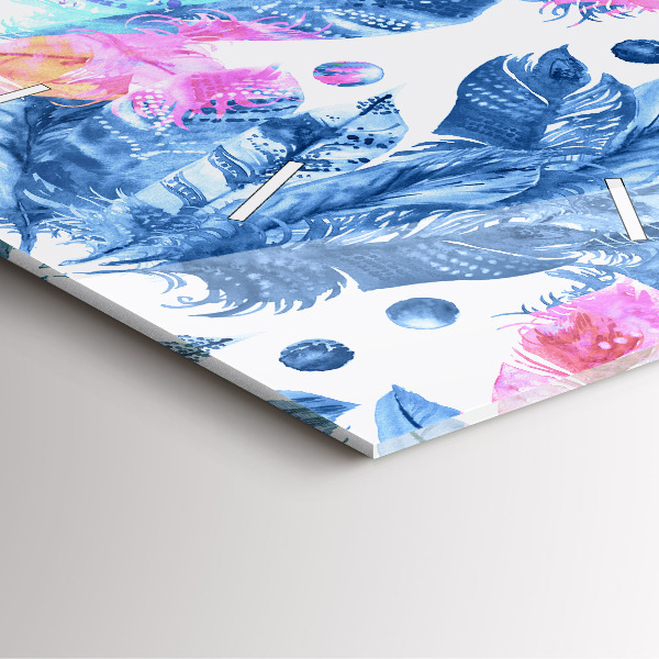 Szögletes fali üvegóra Színes tollak